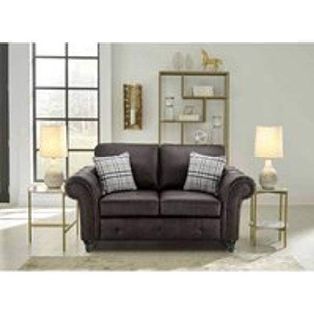 Portland Oakana Luxury 2 Seater Black Leather Sofa