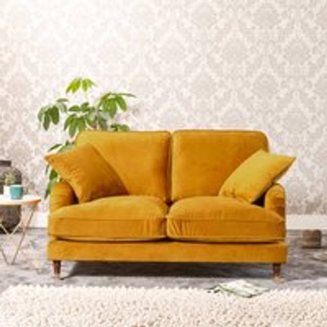 Mackenzie 2 Seater Yellow Plush Velvet Sofa - Artemis Home
