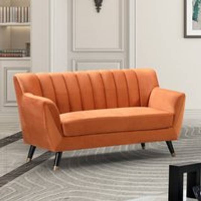 Morgan 2 Seater Orange Plush Velvet Sofa - Artemis Home