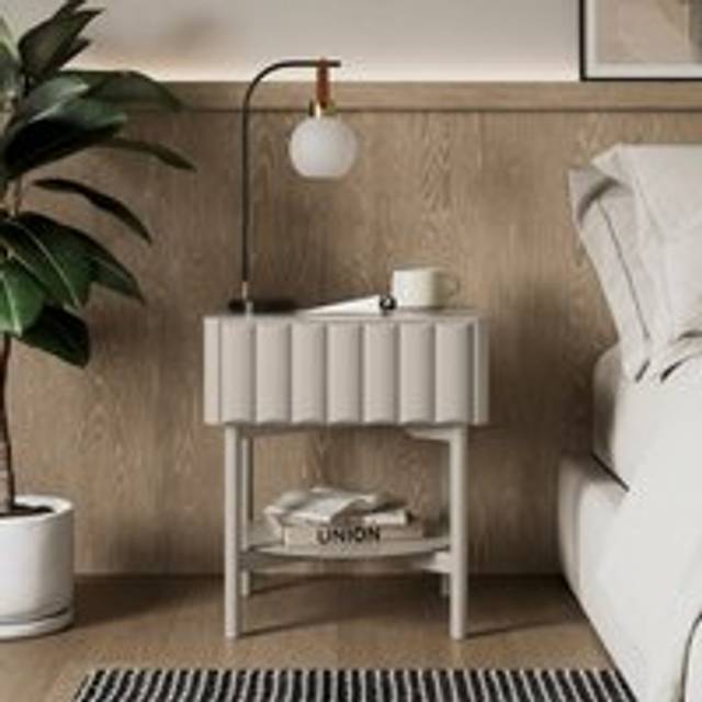 Alita 1 Drawer Bedside Table - Sandstone