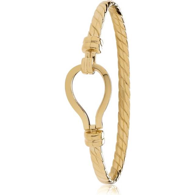 9ct Yellow Gold Bangle with Hook Closure - Elegant Design BN431