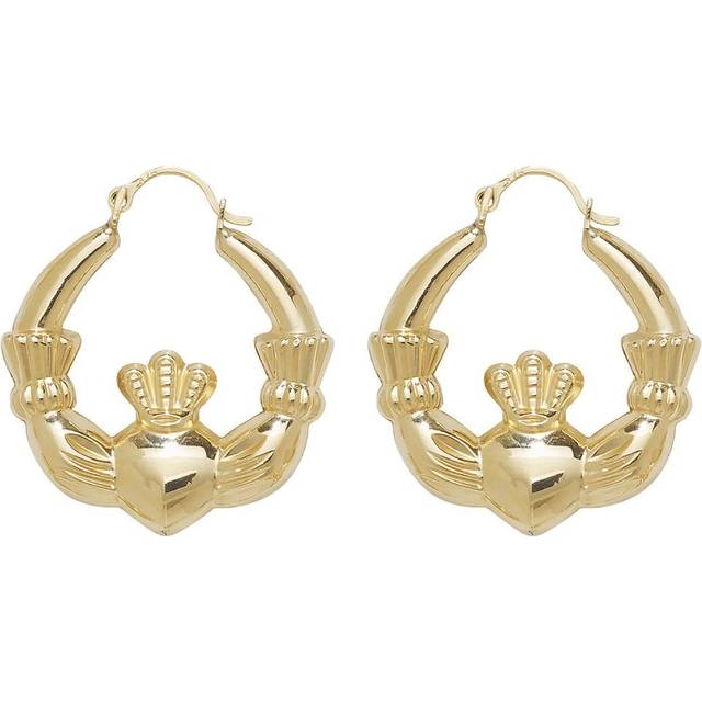 9ct Yellow Gold Claddagh Earrings ER426