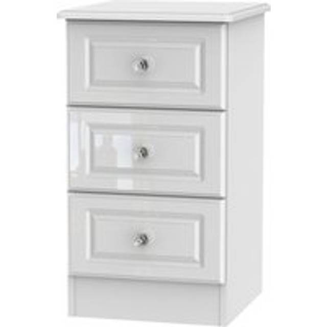 Welcome Furniture Ready Assembled Berryfield 3-Drawer Bedside Table - White, White