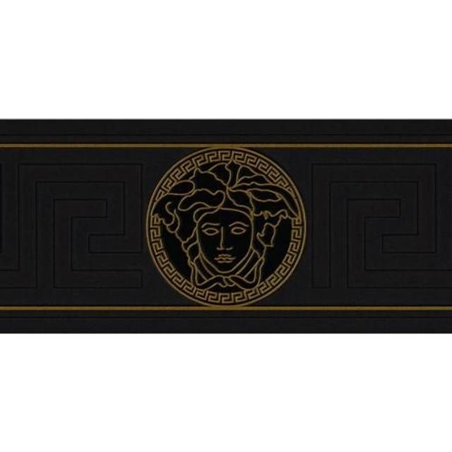 Versace Medusa Wallpaper Border 5m x 13cm black/gold