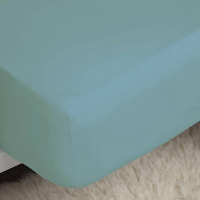 (Superking, Teal) Belledorm Easycare Percale Fitted Sheet