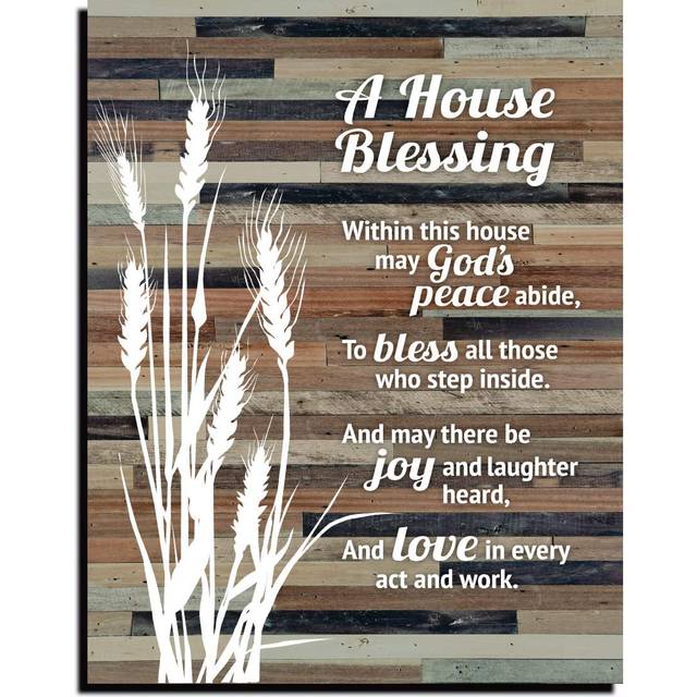 House Blessing Rustic Wood Plaque - Keyhole for Hanging Made in the USA - 11.75 x 15 Plaques Wall Art Decoration for Your Home or Office  A House Bles