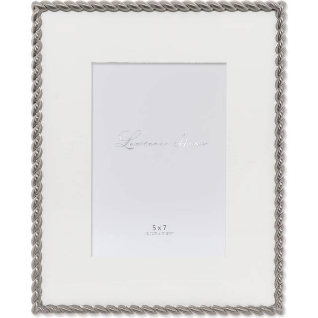 Lawrence Frames 8x10 Brushed Nickel Metal Picture Frame with Rope Design  or 5x7 with Included Mat