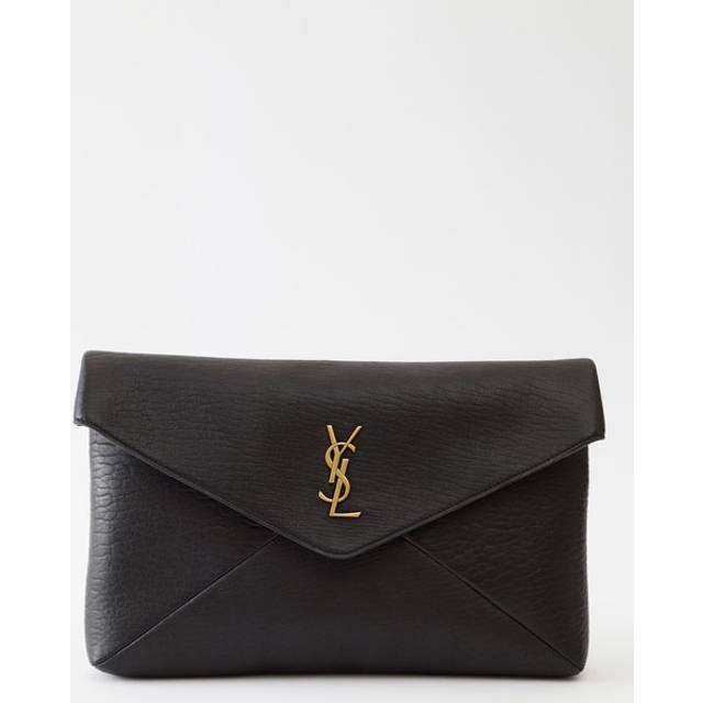 Saint Laurent Cassandre Large leather pouch - black (One Size)