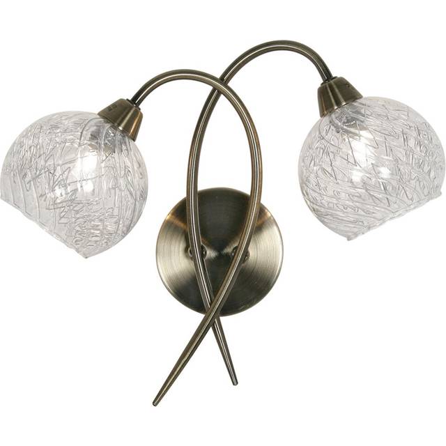 2-Light Armed Sconce - Antique Brass (32cm H X 25cm W X 12cm D)