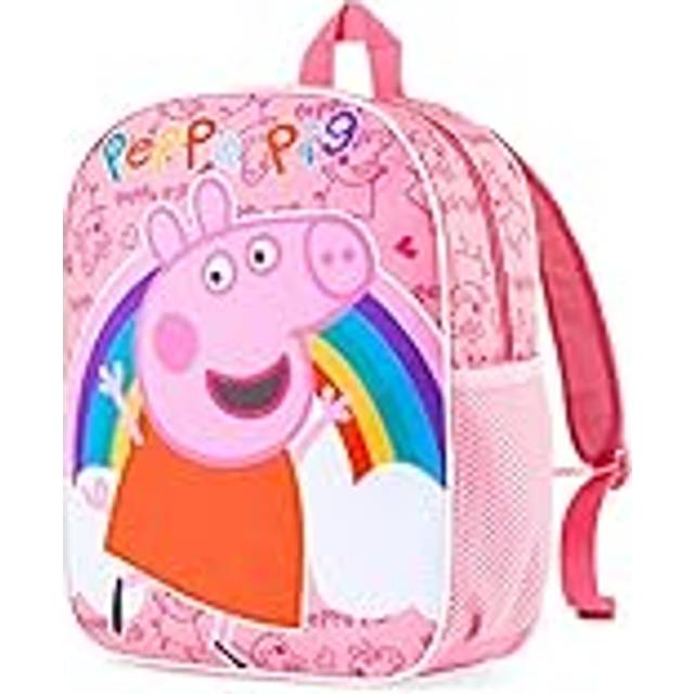 Peppa Pig Skolväska för flickor barn ryggsäck barnkammare förskola grundskola påsar för flickor rese semester gåvor för flickor, En storlek, Rosa