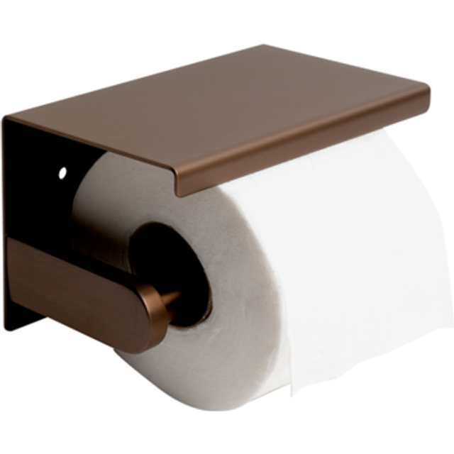 ALFI Brand ABTPP66-BC PVD Stainless Steel Toilet Paper Holder with Shelf - Brushed Copper