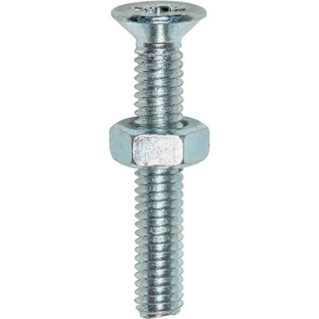 TIMCO Machine Screws Pz Countersunk & Hex Nuts Zinc - 5016CPMHNP - P- you get 11