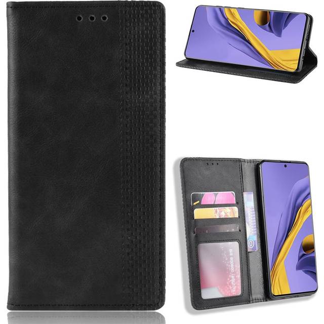 Bofink Vintage läder Samsung Galaxy A71 5G fodral - Svart
