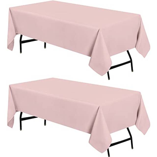 Utopia Kitchen Rectangle Table Cloth 2 Pack [60x102 Inches  Pink] Tablecloth Machine Washable Fabric Polyester Table Cover for Dining  Buffet Parties