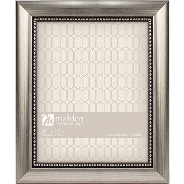 Malden International Designs 8x10 Beaded Picture Frame Champagne Finish  2306-80  Pewter