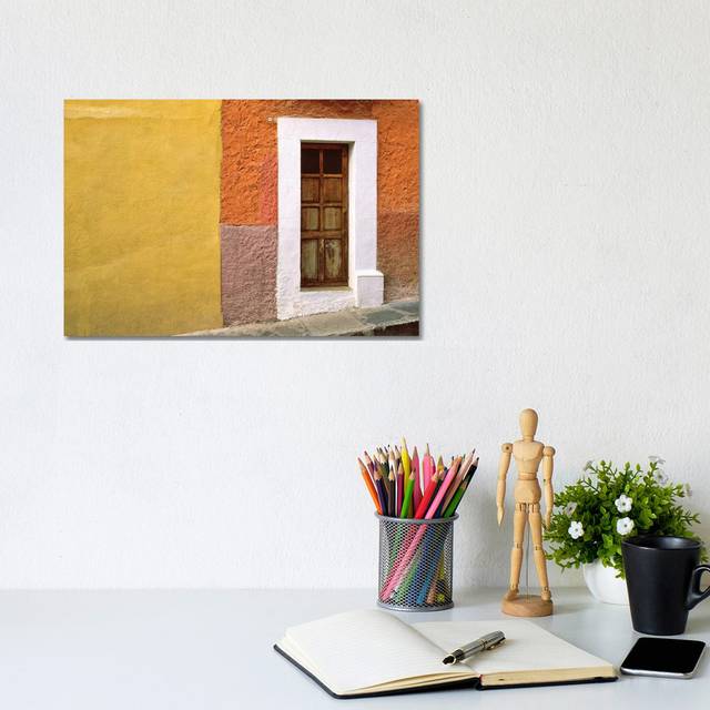 Mexico, San Miguel De Allende. Door And House Exterior. by - Wrapped Canvas (20.32cm H x 20.32cm W)