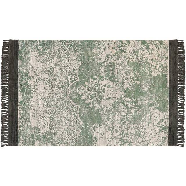 Viscose Area Rug 140 x 200 cm Green and Beige AKARSU