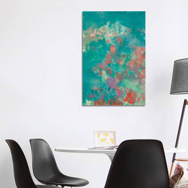 Teal Rose Garden I (101.6 cm H x 66.04 cm W)