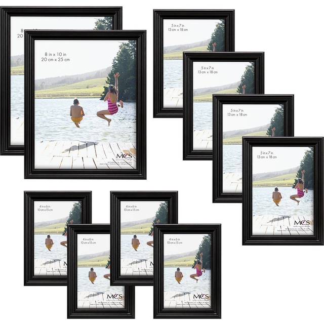 MCS 10pc Multi Pack Picture Frame Value Set - Two 8x10 in  Four 5x7 in  Four 4x6 in  Black (65508)