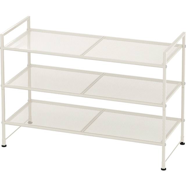 Simple Houseware Stackable Mesh Shoe Rack  White