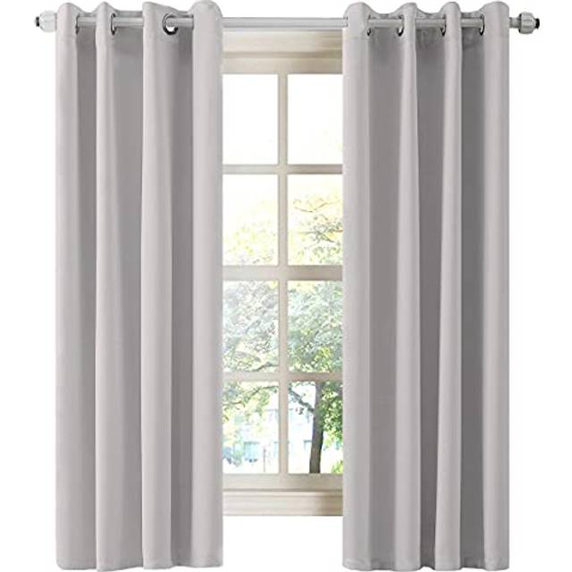 LA PALMA Thermal Insulated Blackout Darkening Grommet Living Room Curtains Window Drapes for Bedroom 2 Panels in 1 Set