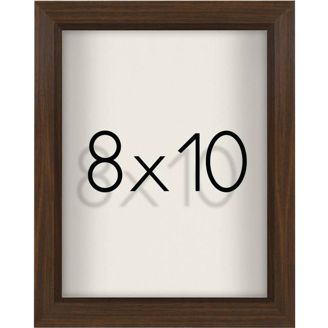 Americanflat 8x10 Shadow Box Frame in Walnut with Soft Linen Back - Engineered Wood Frame with Shatter-Resistant Glass for Wall and Tabletop Display