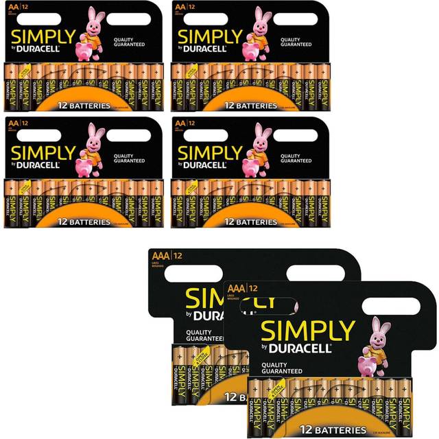 Duracell Simply AA Batteries4pk with AAA Non-Rechargeable Batteries2Pk