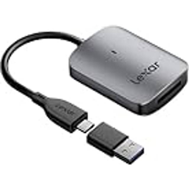 Lexar RW515 CFexpress Typ A Kortläsare, upp till 900MB/s, USB 3.2 Gen 2 CFe Type A Kort Minneskortläsare, CF Kortläsare Inkluderar USB-C-kabel/USB-C till USB-A Adapter (LRW515U-RNHNG)
