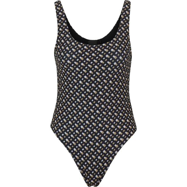 Hugo Boss Women's Mimi Monogram Pattern Swimsuit - Black - Size: S