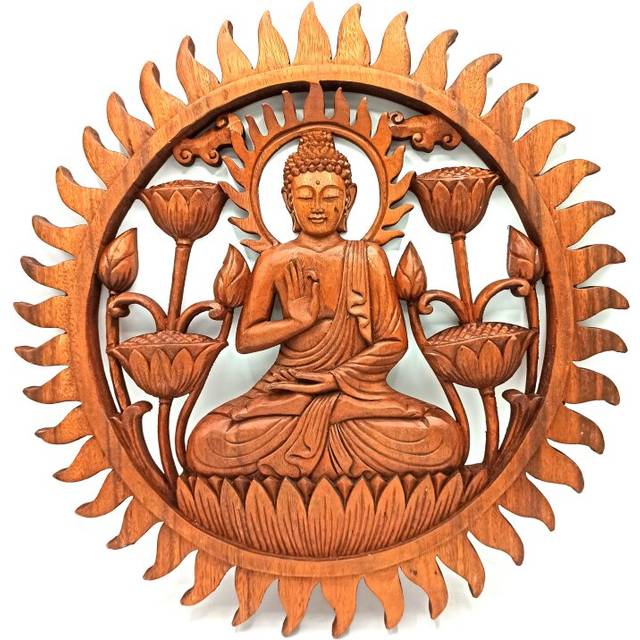 Buddha & Lotus Panel - 40cm