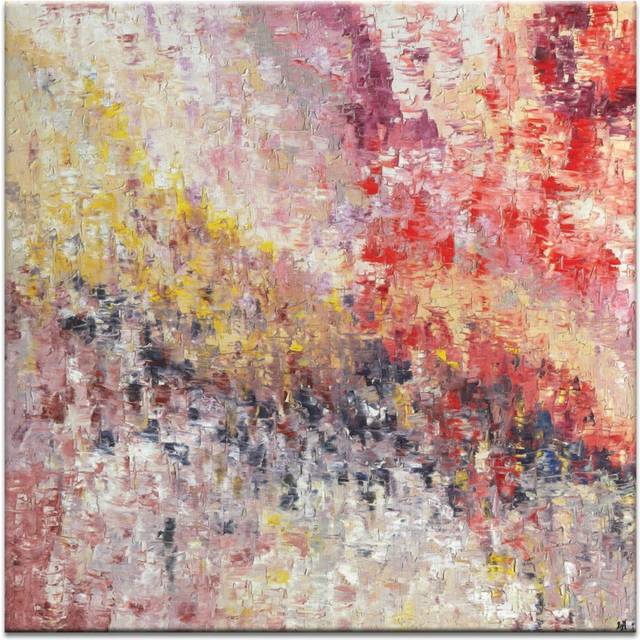 'Calming Spirit' by Josie Nobile Art Print Wrapped on Canvas - Red;Yellow;Pink (41cm H x 41cm W x 3.8cm D)