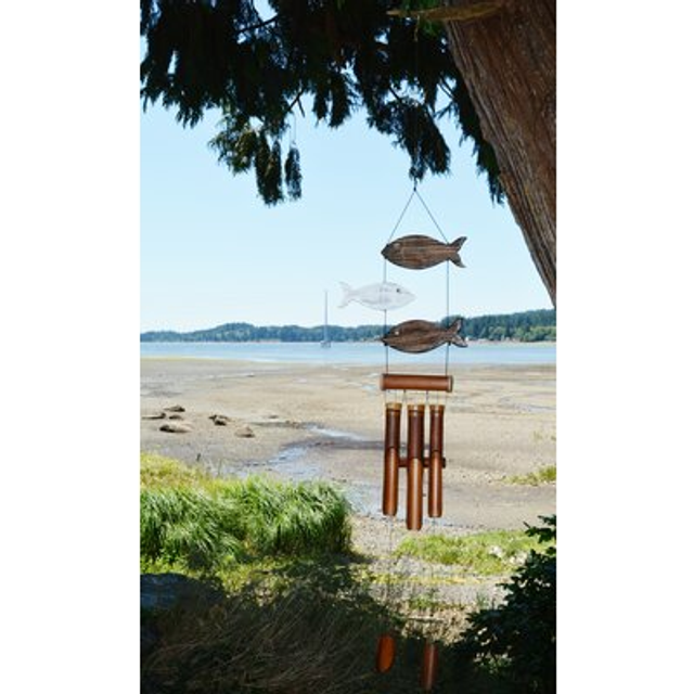 Brown&White Fun Fish Harmony Wind Chime