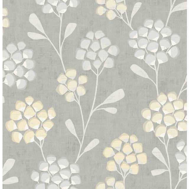Graphite Scandi Flora 10m x 52cm Wallpaper Roll - Citrine (1,005.84cm L X 52cm W)