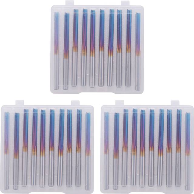 10Pcs Straight End Mill for Wood MDF Plastic CNC Engraving Bit