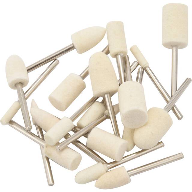 20Pcs Felt Mounted Mandrel Polishing Buffing Wheels Grinding Bits Grinder Head Polish Watch Jewelry Tool Accessories Attachment - 1/8 Inch
