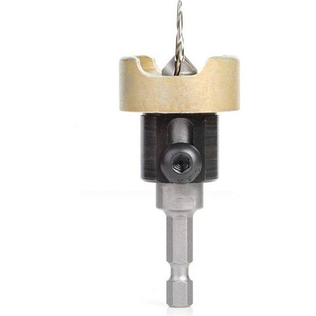 Woodworking Countersink Drill Carbide Tipped Adjustable Depth No-Thrust Ball Bearing for 3/8X3/32 X1/4 Countersink Bit