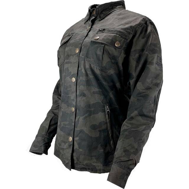 Bores Military Jack Ladies Textile Jacket, black-multicolored, Size M for Women