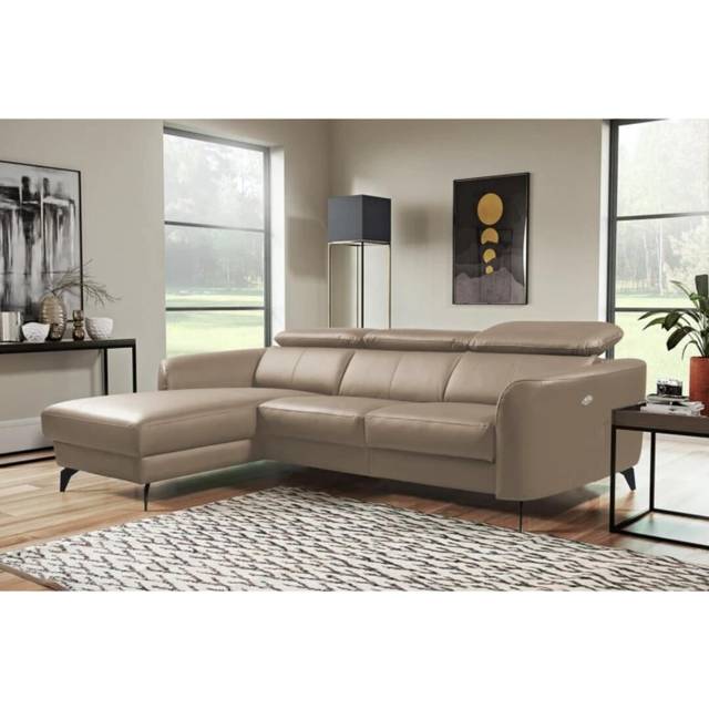 Hales Reclining Corner Sofa - Taupe (95cm H X 262cm W X 181cm D)