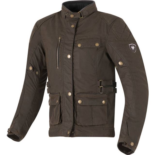 Merlin Harriet Ladies Motorcycle Wax Jacket, green, Size XL for Women