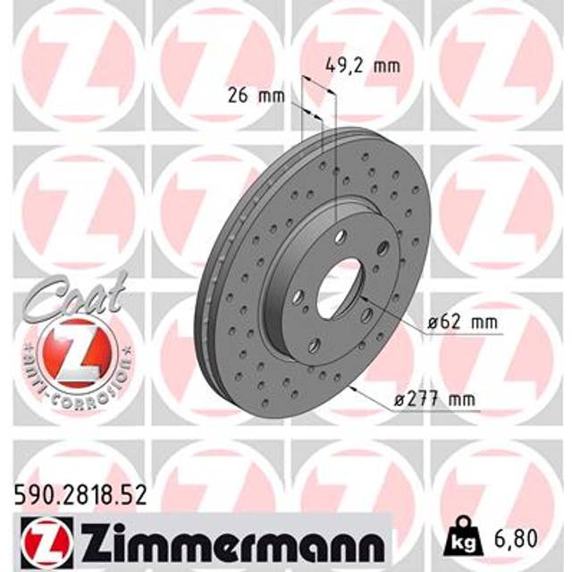 Brake Disc SPORT BRAKE DISC COAT Z 590.2818.52 Zimmermann 590281852