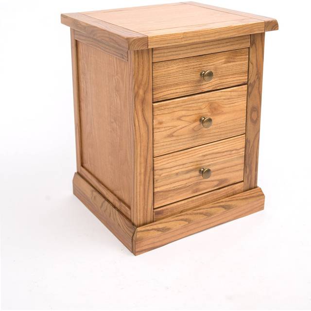 Milian 3 Drawer Bedside Table - Chrome (56cm H X 45cm W X 39cm D)
