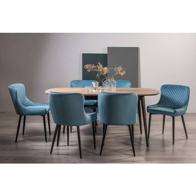 Lansford Extendable Dining Set - Petrol Blue (6)