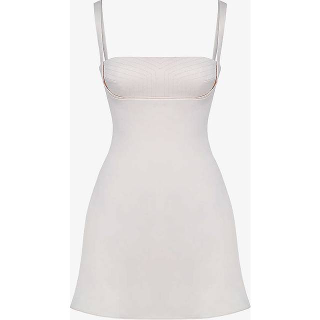 House of Cb Womens Vintage Cream Kara Stretch-woven Mini Slip Dress 10/12 - VINTAGE CREAM