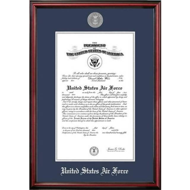 Campus Images AFCPT0028x10 8 x 10 in. Patriot Frames Air Force Certificate Petite Cherry Frame with Silver Medallion