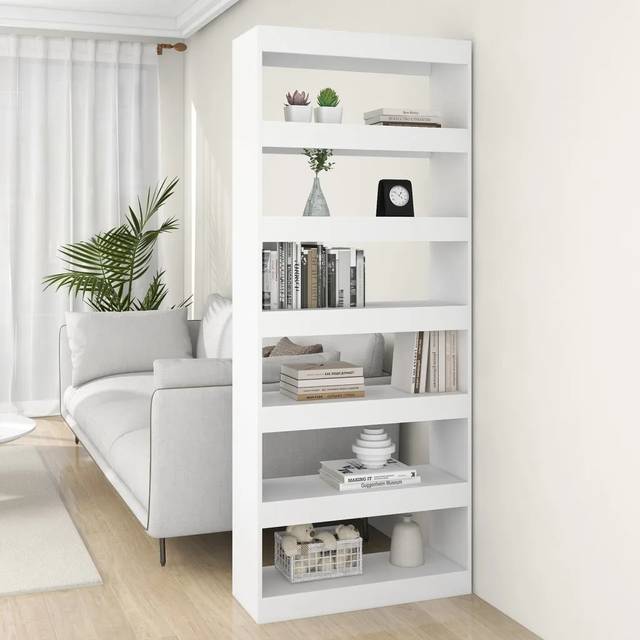 Garneta Etagere Bookcase - White ((4 Shelves) 198cmH x 80cmW x 30cmD)
