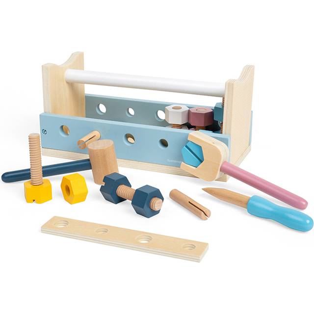 Bigjigs Toys Wooden Activity Work Bench, Multi
