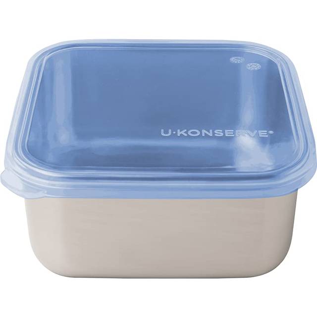 U Konserve Stainless Steel Food Storage Bento Box Container  Leak Proof Silicone Lid Dishwasher Safe - Plastic Free (50oz Blue)