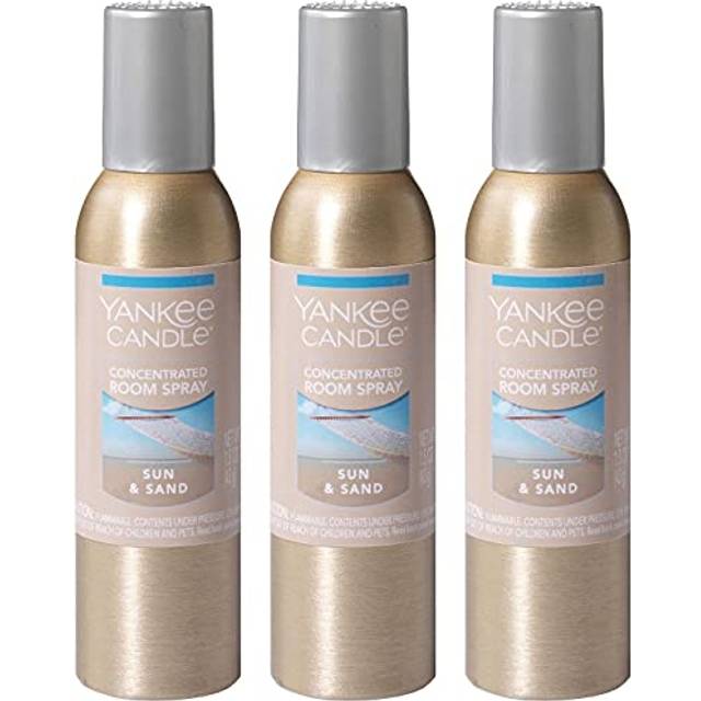 Yankee Candle Concentrated Air Freshener Room Spray  Odor Eliminator for Home  Bathroom  Sun & Sand  1.5 Oz (Pack of 3)