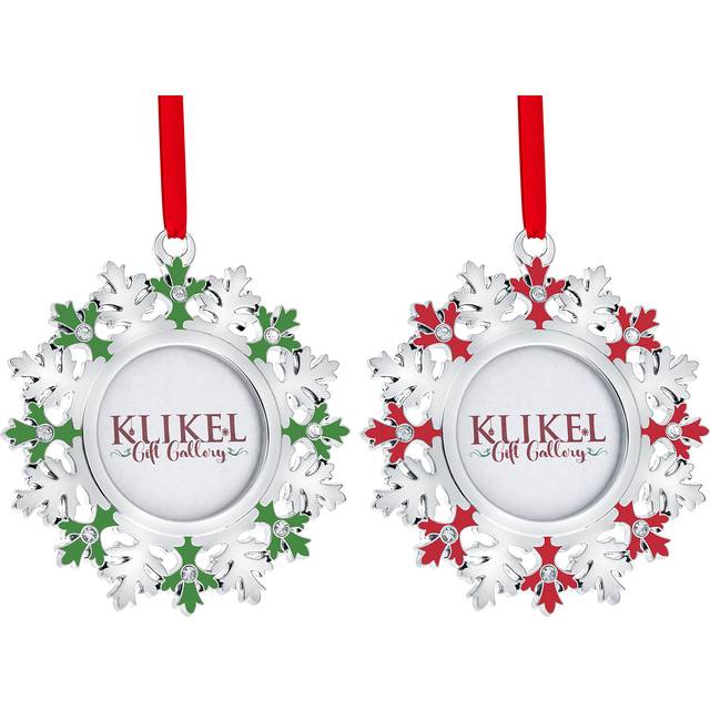 Christmas Photo Ornament - Snowflake Photo Frame Silver Christmas Orna
