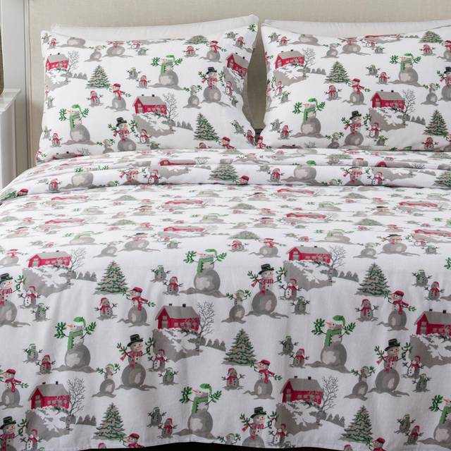 Great Bay Home Christmas Flannel Sheet Set California King Size - 100% Turkish Cotton  Double-Brushed  Winter Bed Sheets - Ultra-Soft  Cozy  4-Piece C